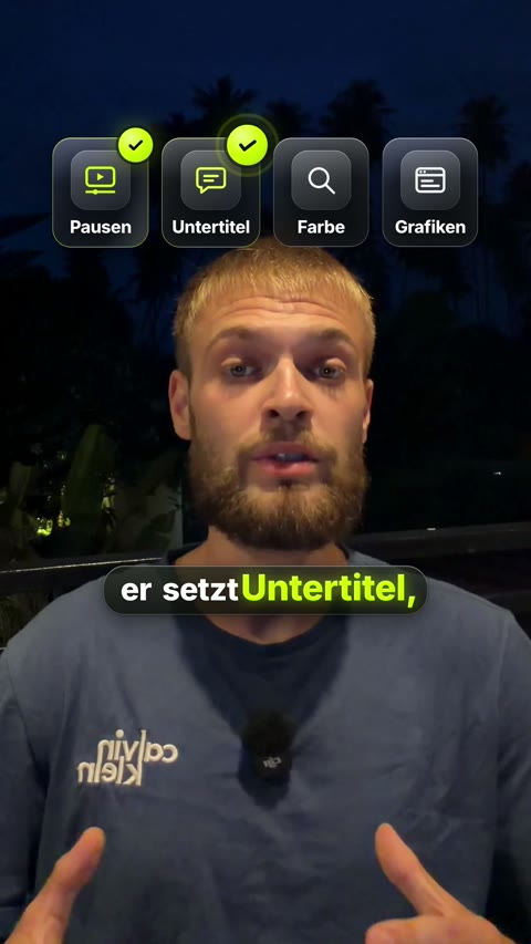 Beispiel-Reel mit Grafiken und Untertiteln